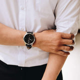 Fossil The Minimalist Carbon Series Black Dial Black Leather Strap Watch for Men - FS5497 Authentic Buy Shop Now