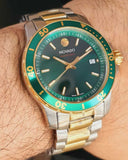 Movado Series 800 Green Dial Two Tone Steel Strap Watch for Men - 2600147 Authentic Buy Shop Now