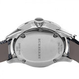 Burberry Classic Stone Silver Dial Horseberry Black Leather Strap Watch for Women - BU10103 Authentic Buy Shop Now