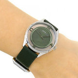 Marc Jacobs Tether Transparent Green Dial Green Leather Strap Watch for Women - MBM1378 Authentic Buy Shop Now