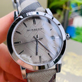 Burberry The City Beige Dial Chequered Brown Leather Strap Watch for Women - BU9029 Authentic Buy Shop Now