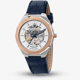 Maserati Stile Automatic Limited Edition White Dial Blue Leather Strap Watch For Men - R8821142001 Authentic Buy Shop Now