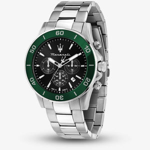 Maserati Competizione Chronograph Black Dial Silver Steel Strap Watch For Men - R8873600008 Authentic Buy Shop Now