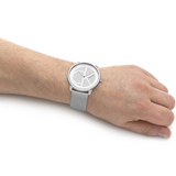 Calvin Klein Minimal White Dial Silver Mesh Bracelet Watch for Men - K3M5115X Authentic Buy Shop Now