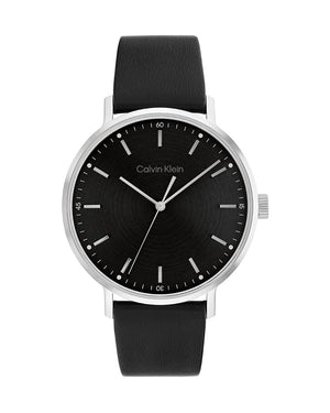 Calvin Klein High Noon Quartz Black Dial Black Leather Strap Watch for Men - K8M211C1 Authentic Buy Shop Now