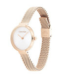 Calvin Klein Authentic Silver Dial Rose Gold Mesh Bracelet Watch for Women - K8G23626 Authentic Buy Shop Now