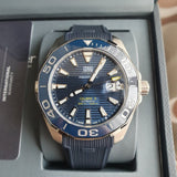 Tag Heuer Aquaracer Calibre 5 Automatic Blue Dial Blue Rubber Strap Watch for Men - WAY201B.FT6150 Authentic Buy Shop Now