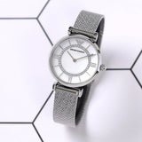 Emporio Armani Gianni T-Bar Quartz Mother of Pearl Dial Silver Mesh Bracelet Watch For Women - AR11319 Authentic Buy Shop Now