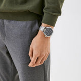 Tommy Hilfiger Asher Chronograph Black Dial Silver Steel Strap Watch For Men - 1791852 Authentic Buy Shop Now