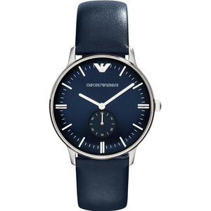 Emporio Armani Analog Quartz Blue Dial Blue Leather Strap Watch For Men - AR1647 Authentic Buy Shop Now