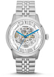 Fossil Townsman Automatic Skeleton Silver Dial Silver Steel Strap Watch for Men - ME3044 Authentic Buy Shop Now