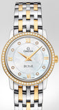 Omega De Ville Prestige Quartz Diamonds Mother of Pearl Dial Two Tone Steel Strap Watch for Women - 424.25.27.60.55.001 Authentic Buy Shop Now