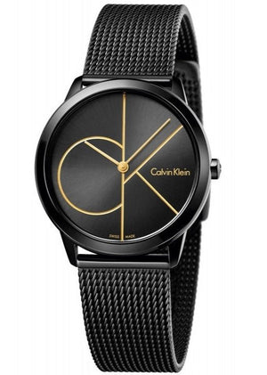 Calvin Klein Minimal Black Dial Black Mesh Bracelet Watch for Men - K3M214X1 Authentic Buy Shop Now