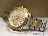 Versace Dylos Chronograph Silver Dial Two Tone Steel Strap Watch for Men - VQC030015 Authentic Buy Shop Now