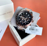 Michael Kors Layton Chronograph Black Dial Two Tone Steel Strap Watch For Men - MK8913 Authentic Buy Shop Now