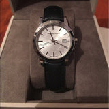 Burberry The City White Dial Black Leather Strap Watch for Men - BU9008 Authentic Buy Shop Now