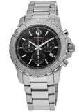 Movado Series 800 Chronograph Black Dial Silver Steel Strap Watch For Men - 2600110 Authentic Buy Shop Now