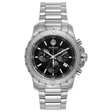 Movado Series 800 Chronograph Black Dial Silver Steel Strap Watch For Men - 2600110 Authentic Buy Shop Now