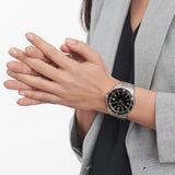 Movado Series 800 Chronograph Black Dial Silver Steel Strap Watch For Men - 2600110 Authentic Buy Shop Now