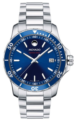 Movado Series 800 Blue Dial Silver Steel Strap Watch For Men - 2600137 Authentic Buy Shop Now
