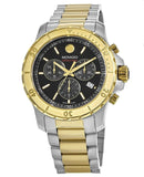 Movado Series 800 Chronograph Black Dial Two Tone Steel Strap Watch For Men - 2600138 Authentic Buy Shop Now
