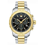 Movado Series 800 Chronograph Black Dial Two Tone Steel Strap Watch For Men - 2600138 Authentic Buy Shop Now