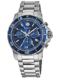 Movado Series 800 Chronograph Blue Dial Silver Steel Strap Watch For Men - 2600141 Authentic Buy Shop Now