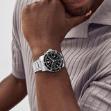 Movado Series 800 Chronograph Black Dial Silver Steel Strap Watch For Men - 2600142 Authentic Buy Shop Now
