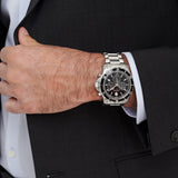 Movado Series 800 Chronograph Black Dial Silver Steel Strap Watch For Men - 2600142 Authentic Buy Shop Now