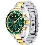 Movado Series 800 Chronograph Green Dial Two Tone Steel Strap Watch For Men - 2600148 Authentic Buy Shop Now