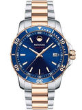 Movado Series 800 Blue Dial Two Tone Steel Strap Watch for Men - 2600149 Authentic Buy Shop Now
