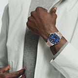 Movado Series 800 Blue Dial Two Tone Steel Strap Watch for Men - 2600149 Authentic Buy Shop Now
