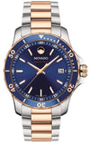 Movado Series 800 Blue Dial Two Tone Steel Strap Watch for Men - 2600149 Authentic Buy Shop Now