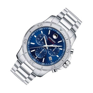 Movado Series 800 Blue Dial Silver Steel Strap Watch for Men - 2600151 Authentic Buy Shop Now