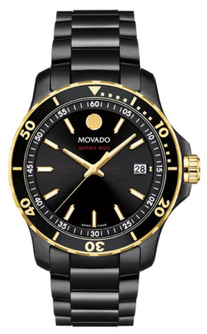 Movado Series 800 Black Dial Black Steel Strap Watch For Men - 2600161 Authentic Buy Shop Now