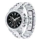 Movado Series 800 Chronograph Black Dial Silver Steel Strap Watch For Men - 2600110 Authentic Buy Shop Now