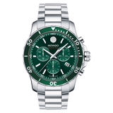Movado Series 800 Chronograph Green Dial Silver Steel Strap Watch for Men - 2600179 Authentic Buy Shop Now