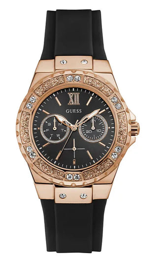 Guess Fusion Multifunction Black Dial Black Rubber Strap Watch For Women - GW0519L4 Authentic Buy Shop Now