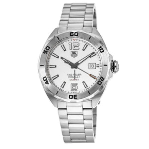 Tag Heuer Formula 1 Calibre 5 Automatic White Dial Silver Steel Strap Watch for Men - WAZ2114.BA0875 Authentic Buy Shop Now