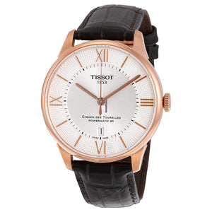 Tissot Chemin Des Tourelles Powermatic 80 Silver Dial Brown Leather Strap Watch For Men - T099.407.36.038.00 Authentic Buy Shop Now
