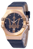 Maserati Potenza 42mm Rose Gold & Blue Dial Blue Leather Strap Watch For Men - R8851108027 Authentic Buy Shop Now