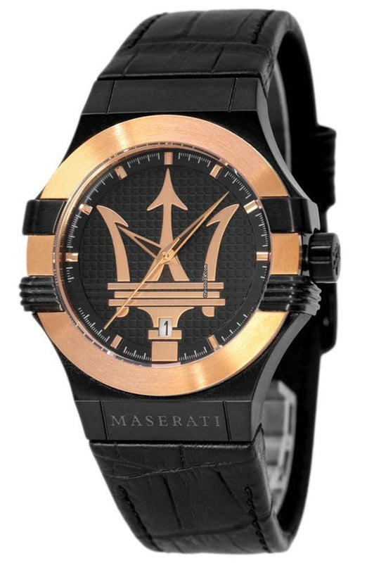 Maserati Potenza Quartz Black Dial Black Leather Strap Watch For Men - R8851108032 Authentic Buy Shop Now