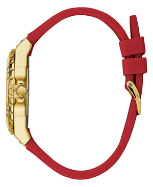 Guess Diamonds White Dial Red Rubber Strap Watch for Women - GW0431L1 Authentic Buy Shop Now