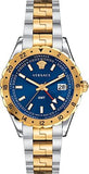 Versace Hellenyium GMT Blue Dial Two Tone Steel Strap Watch for Men - V11060017 Authentic Buy Shop Now