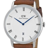 Daniel Wellington Dapper St Mawes White Dial Brown Leather Strap Watch For Women - DW00100095 Authentic Buy Shop Now