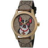 Gucci G Timeless Brown Dial Brown Leather Strap Watch For Women - YA1264056 Authentic Buy Shop Now