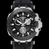 Tissot T Race Chronograph Anthracite Black Dial Black Silicone Strap Watch For Men - T115.417.27.061.00 Authentic Buy Shop Now