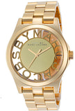 Marc Jacobs Henry Transparent Gold Dial Gold Steel Strap Watch for Women - MBM3206 Authentic Buy Shop Now