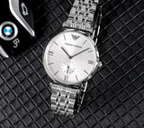 Emporio Armani Classic Silver Dial Silver Steel Strap Watch For Men - AR1819 Authentic Buy Shop Now