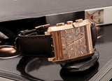 Burberry Heritage Chronograph Square Grey Dial Brown Leather Strap Watch for Men - BU1566 Authentic Buy Shop Now